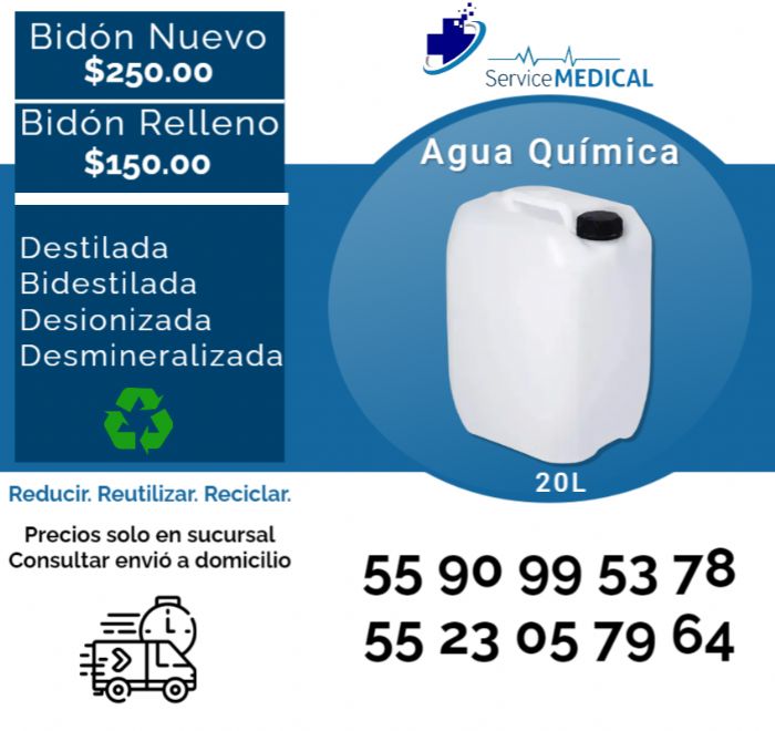 Agua desionizada, agua bidestilada y Desmineralizada.